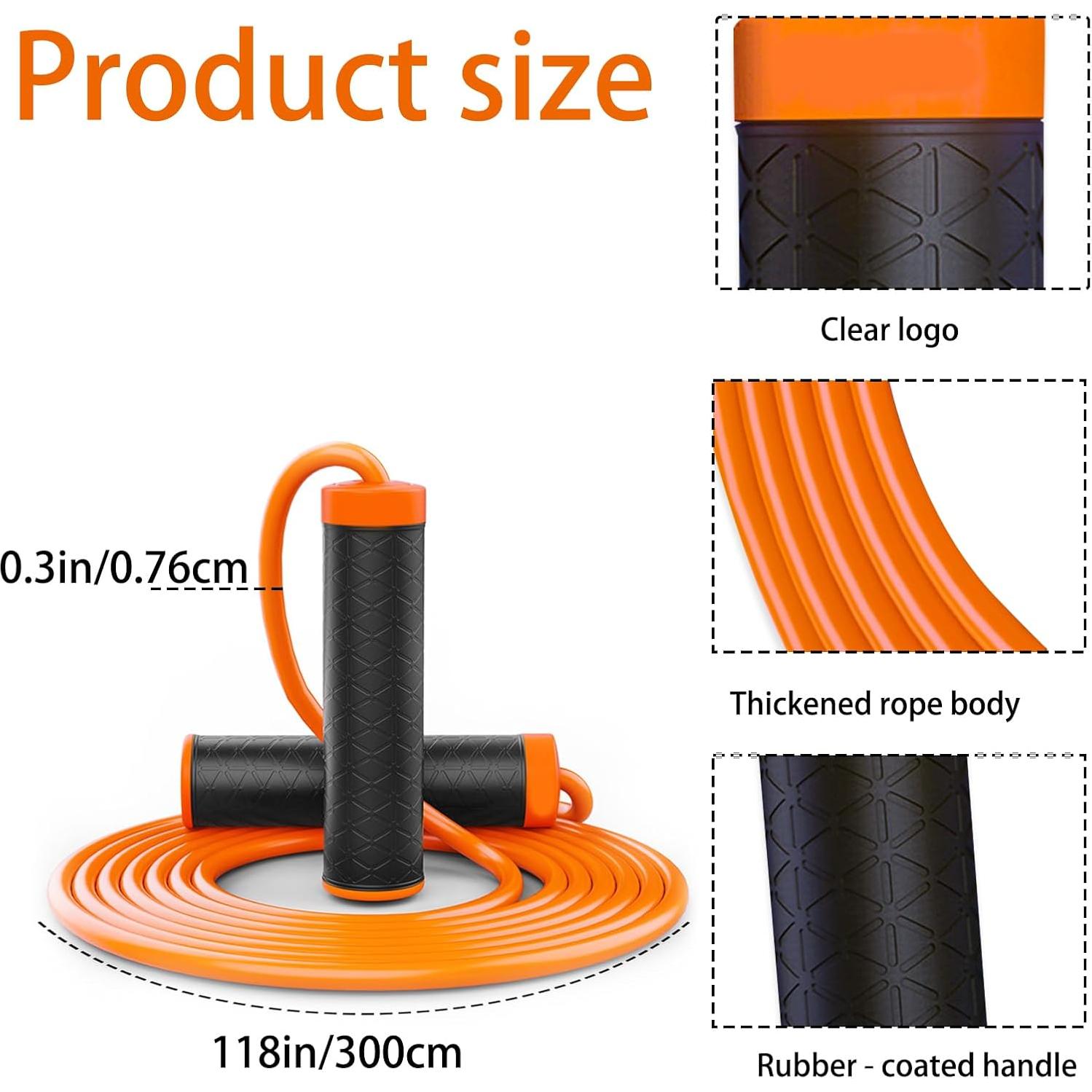 Cuerda de Salto con Peso Ajustable qiyeyeye para Fitness