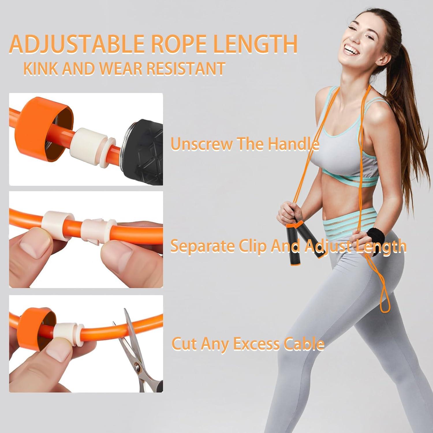 Cuerda de Salto con Peso Ajustable qiyeyeye para Fitness