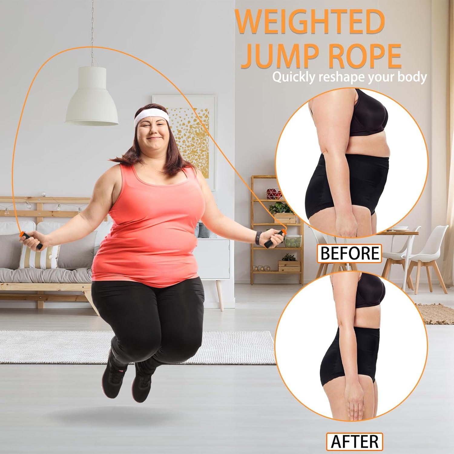 Cuerda de Salto con Peso Ajustable qiyeyeye para Fitness