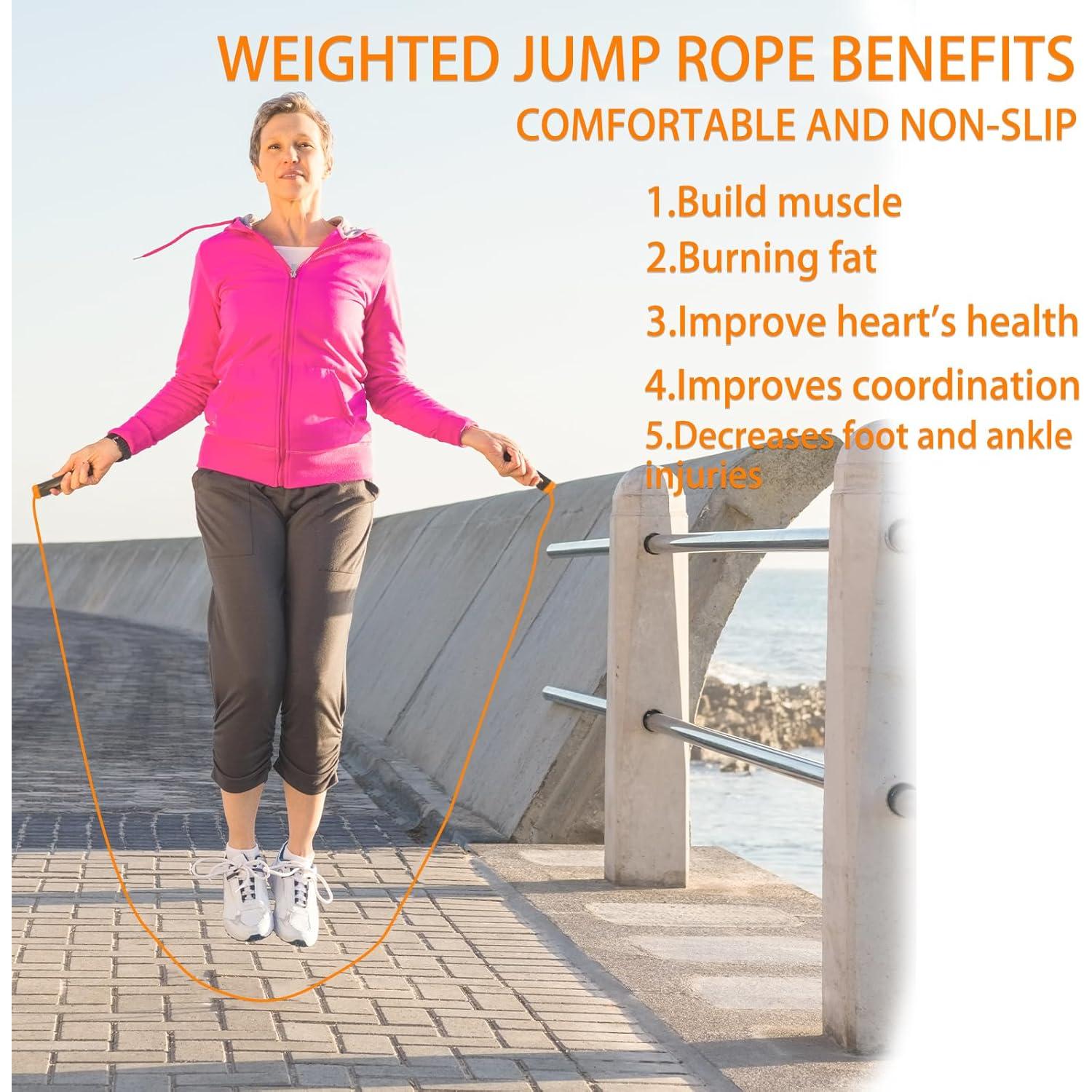 Cuerda de Salto con Peso Ajustable qiyeyeye para Fitness