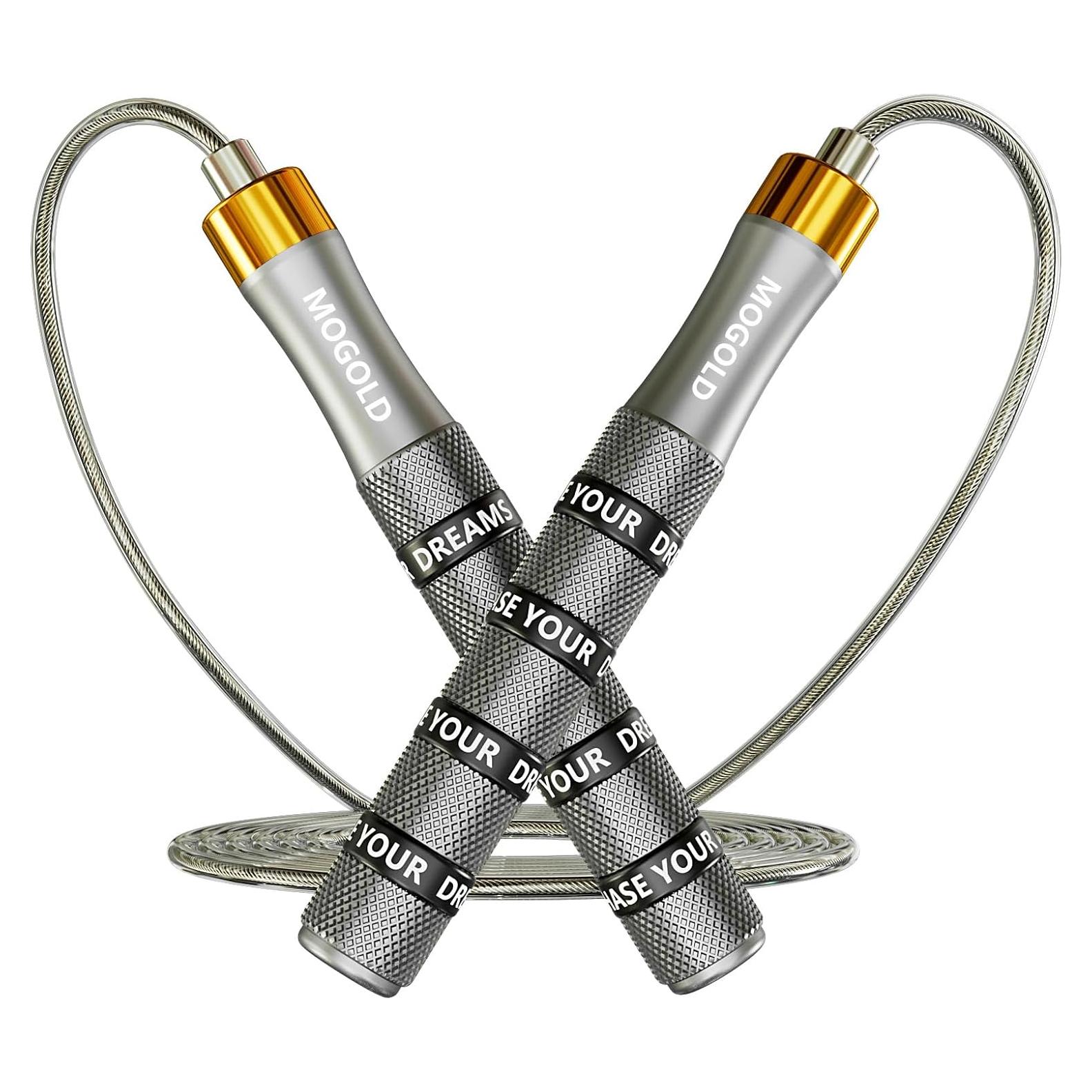 Cuerda de Salto Ajustable MOGOLD 3m - Acero PVC Antideslizante