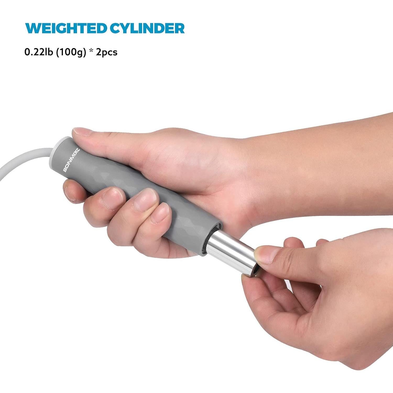 Cuerda de Saltar con Peso BONMIXC 0.45 kg Ajustable para Fitness