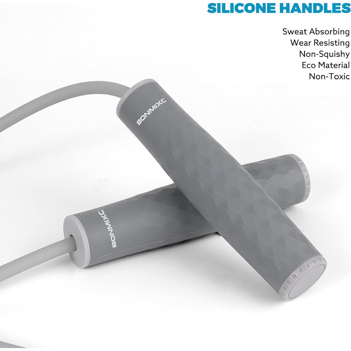 Cuerda de Saltar con Peso BONMIXC 0.45 kg Ajustable para Fitness