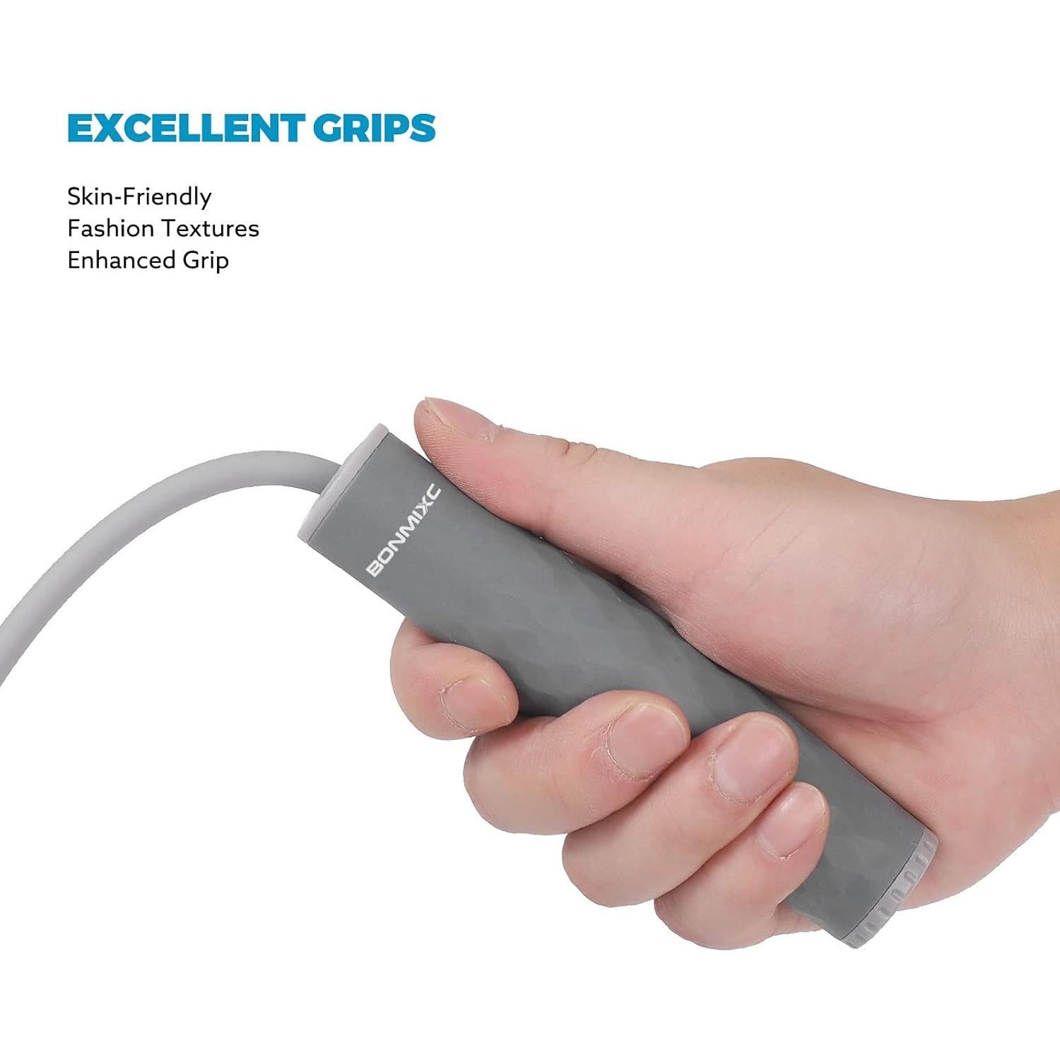 Cuerda de Saltar con Peso BONMIXC 0.45 kg Ajustable para Fitness