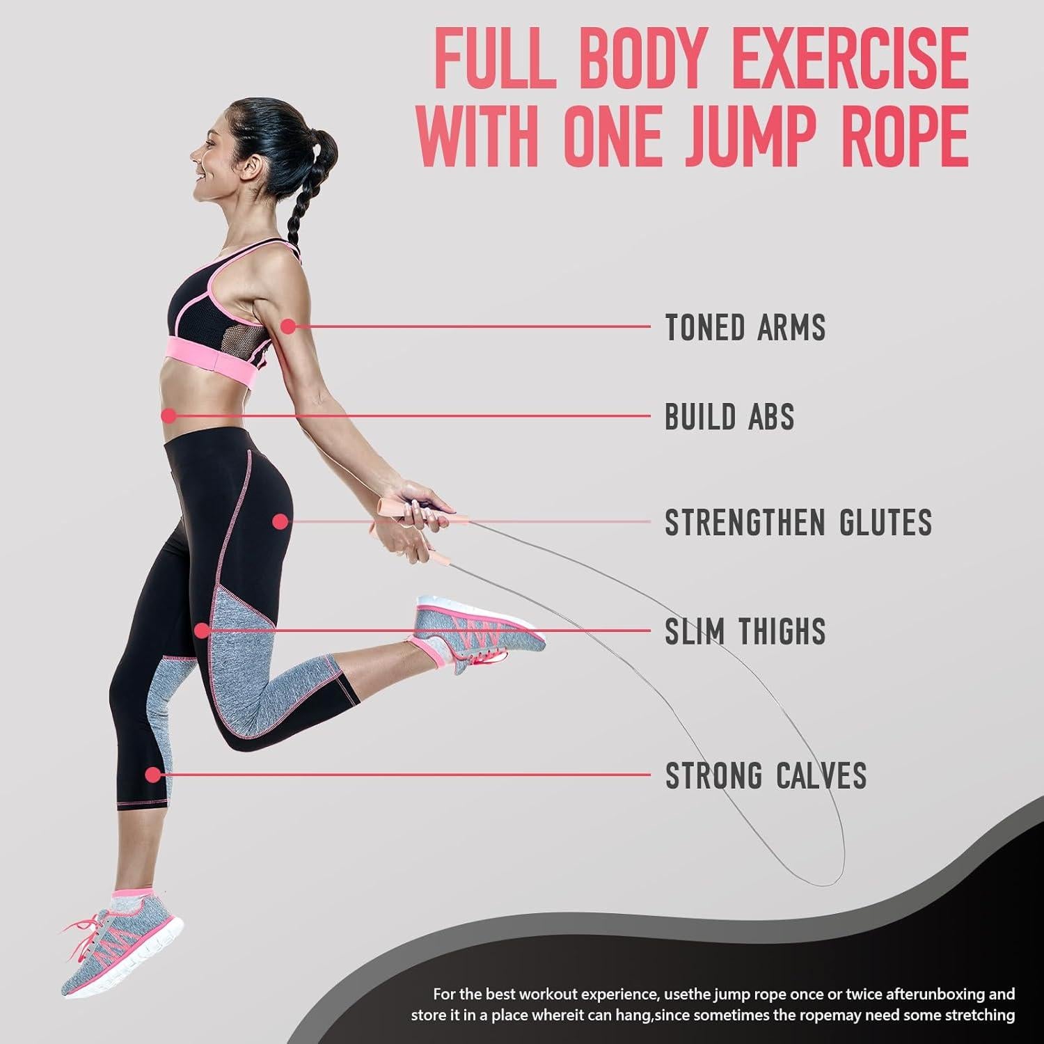 Cuerda para Saltar Ajustable CINDALOG - 2 Unidades para Fitness