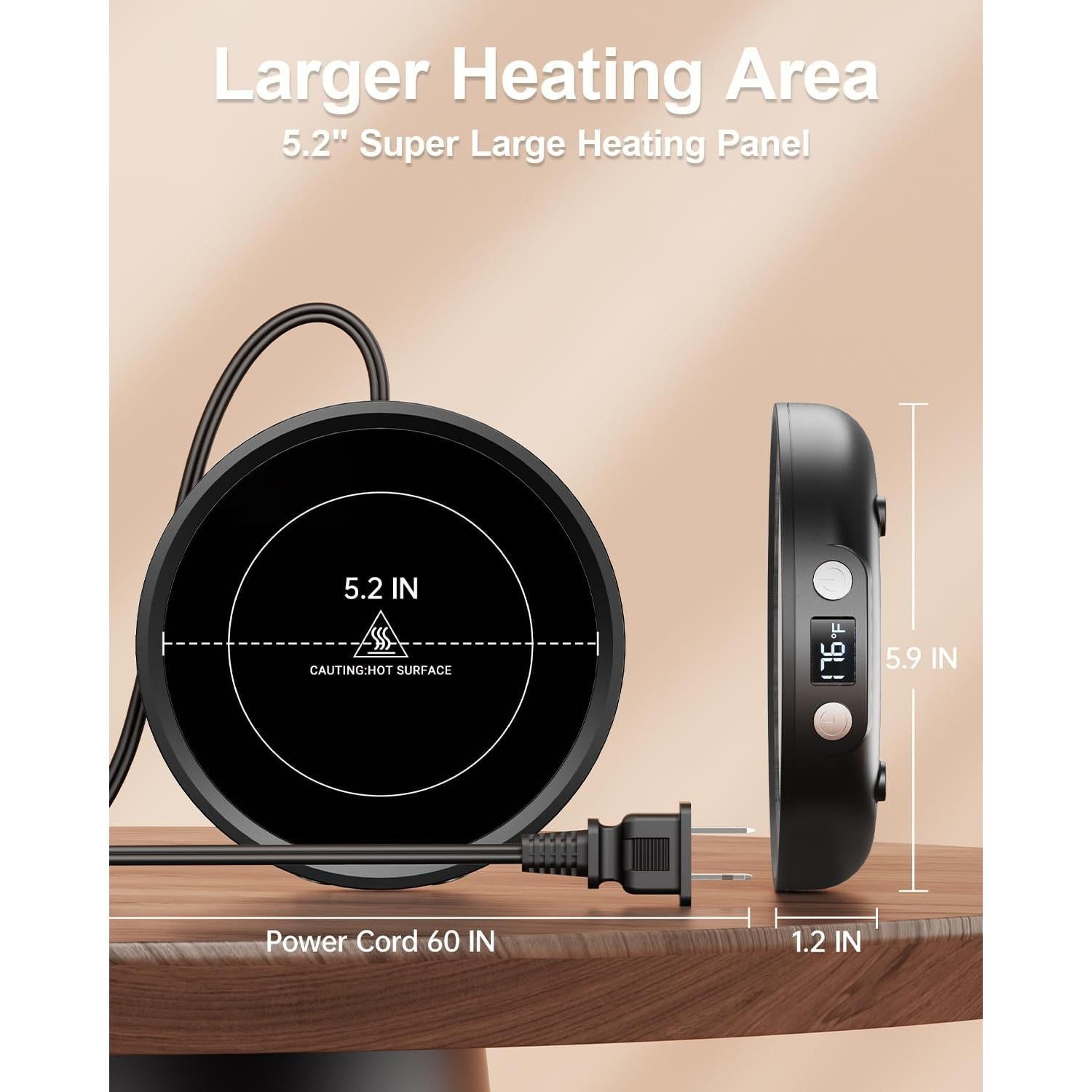 Calentador de Tazas Eléctrico SWEETFULL 36W Negro con Temporizador