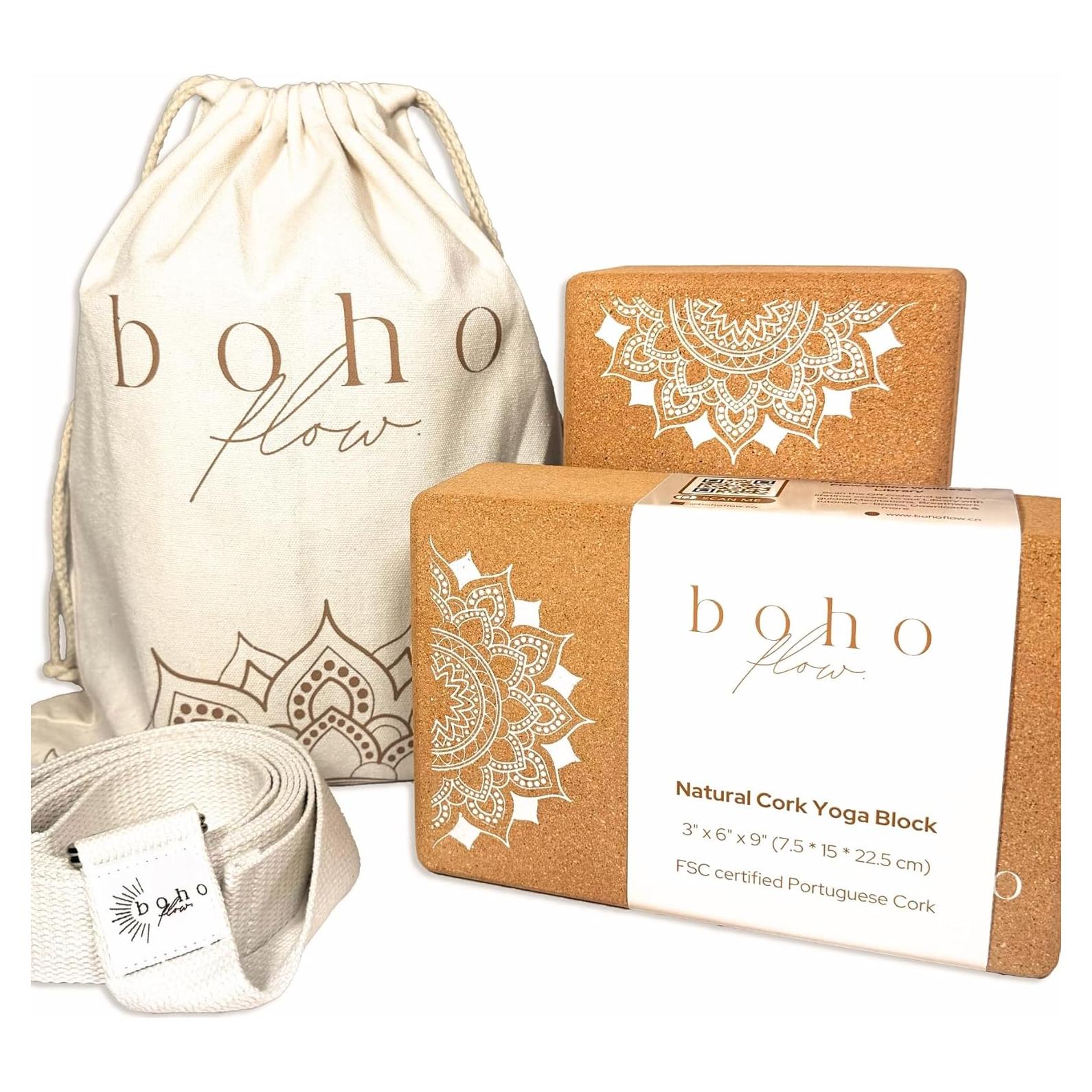 Juego de 2 Bloques de Yoga de Corcho Boho Flow Ecológicos