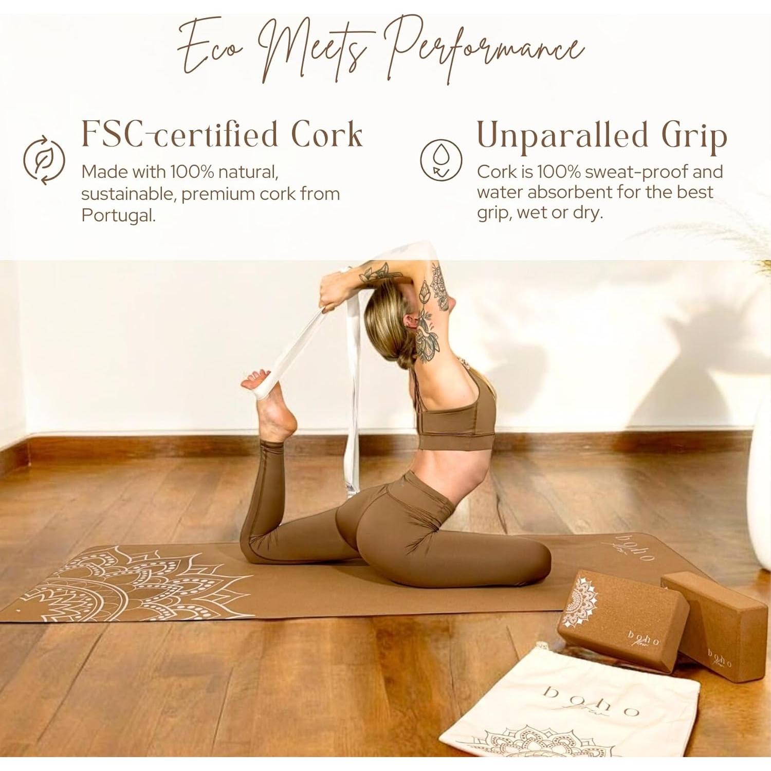 Juego de 2 Bloques de Yoga de Corcho Boho Flow Ecológicos