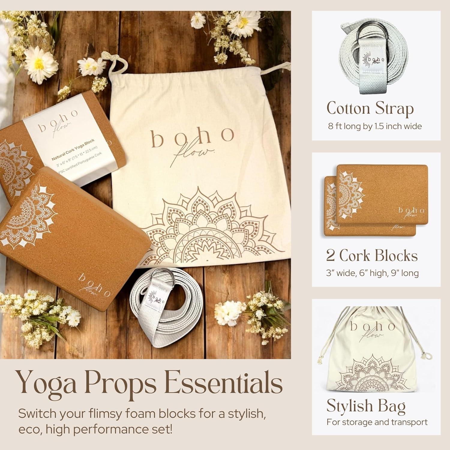 Juego de 2 Bloques de Yoga de Corcho Boho Flow Ecológicos