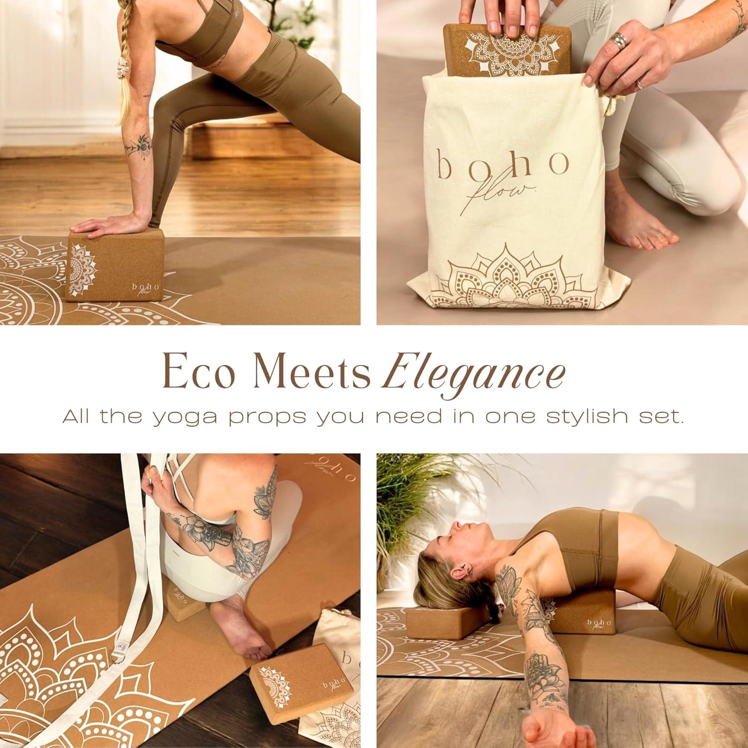 Juego de 2 Bloques de Yoga de Corcho Boho Flow Ecológicos