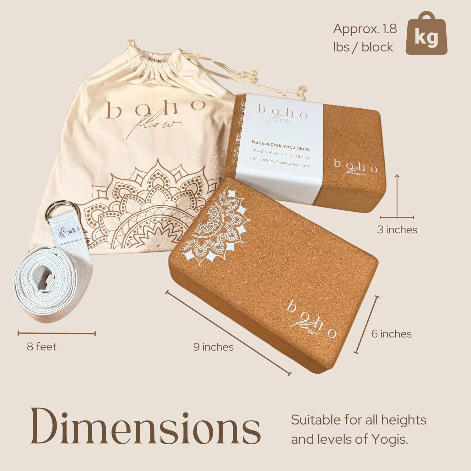 Juego de 2 Bloques de Yoga de Corcho Boho Flow Ecológicos