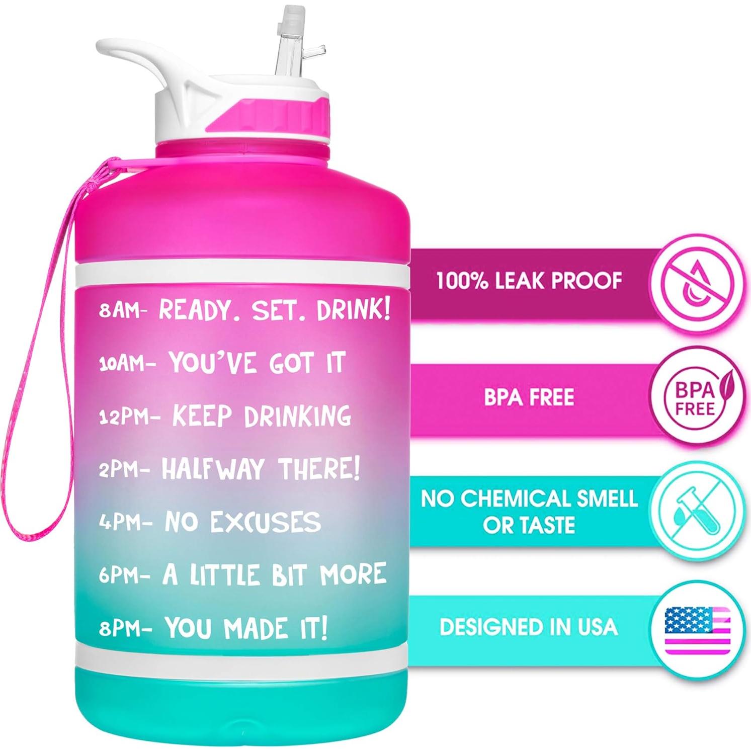 Botella de Agua HydroMATE 64 oz Reutilizable Rosa Aqua