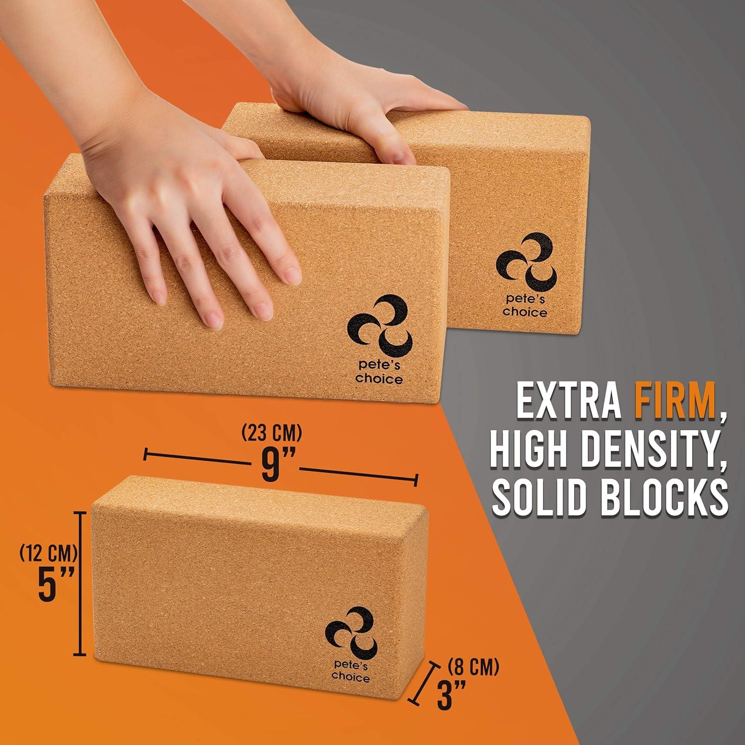 Kit de Yoga Pete's Choice: 2 Correas y 2 Bloques de Corcho