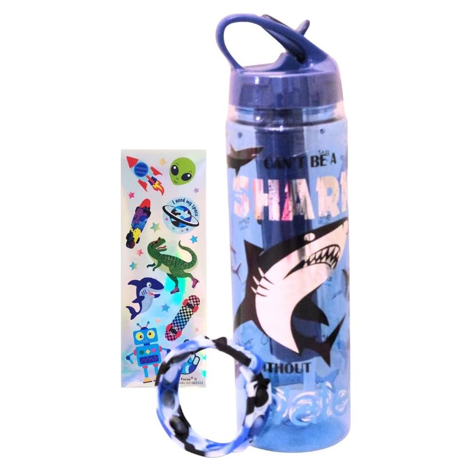 Botella de Agua Motivacional Hot Focus 650ml Tiburón