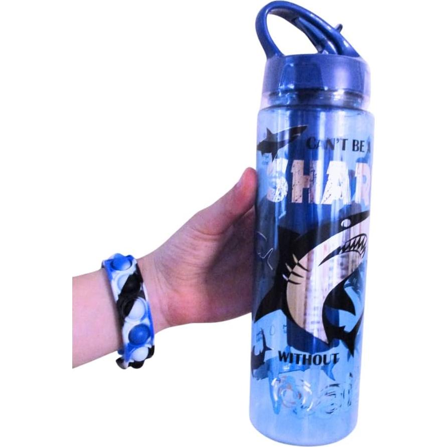 Botella de Agua Motivacional Hot Focus 650ml Tiburón