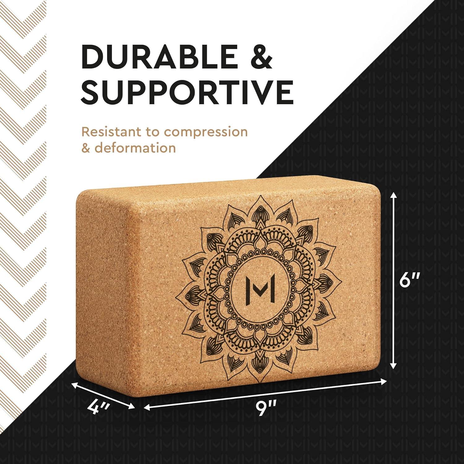 Set de 2 Bloques de Yoga de Corcho Mentalidad Motivada 22.86x10.16x15.24 cm