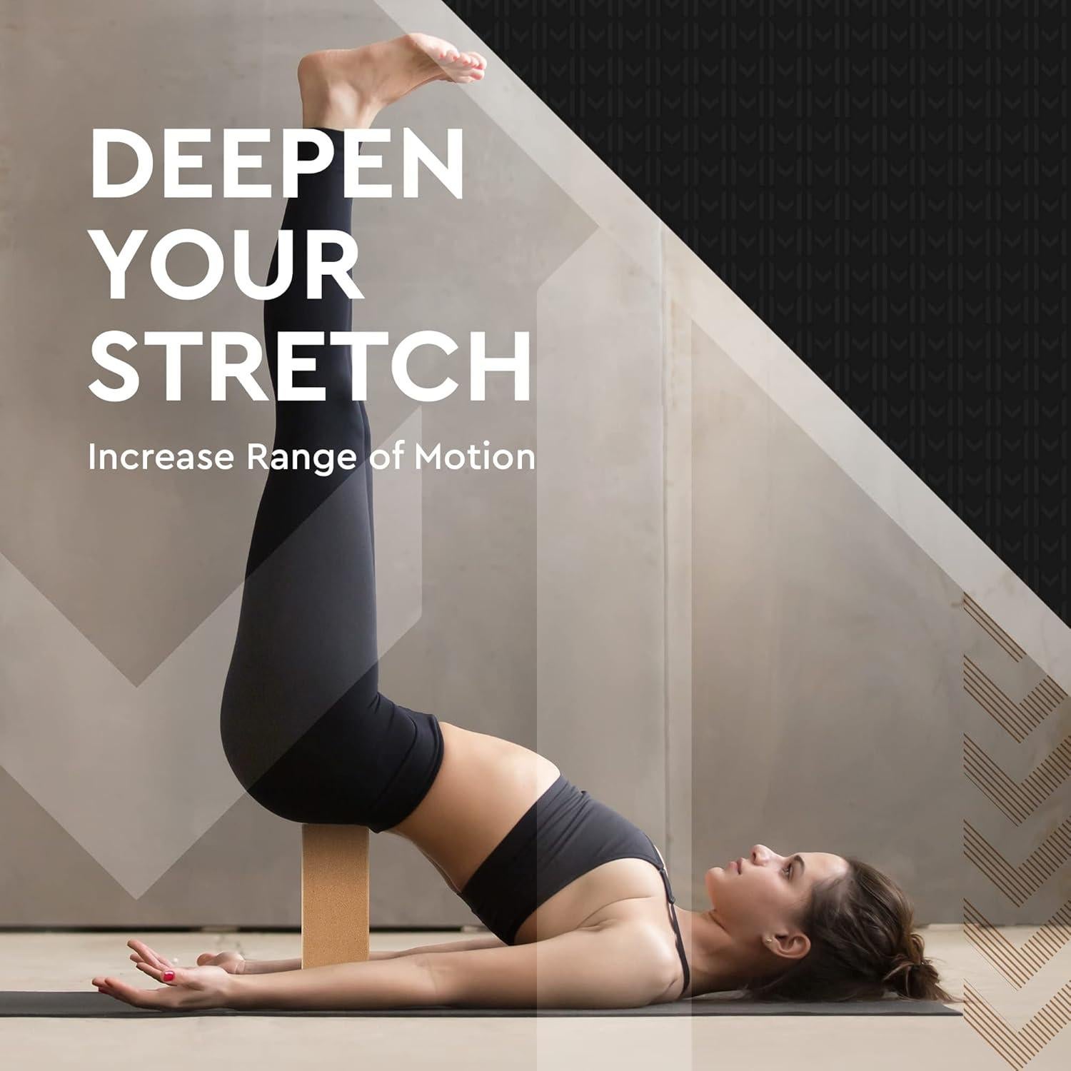 Set de 2 Bloques de Yoga de Corcho Mentalidad Motivada 22.86x10.16x15.24 cm