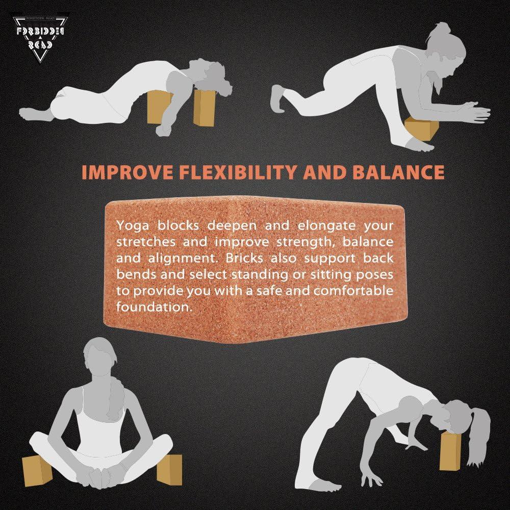 Bloques de Yoga de Corcho 2 Pack Forbidden Road 22.86x15.24x10.16 cm