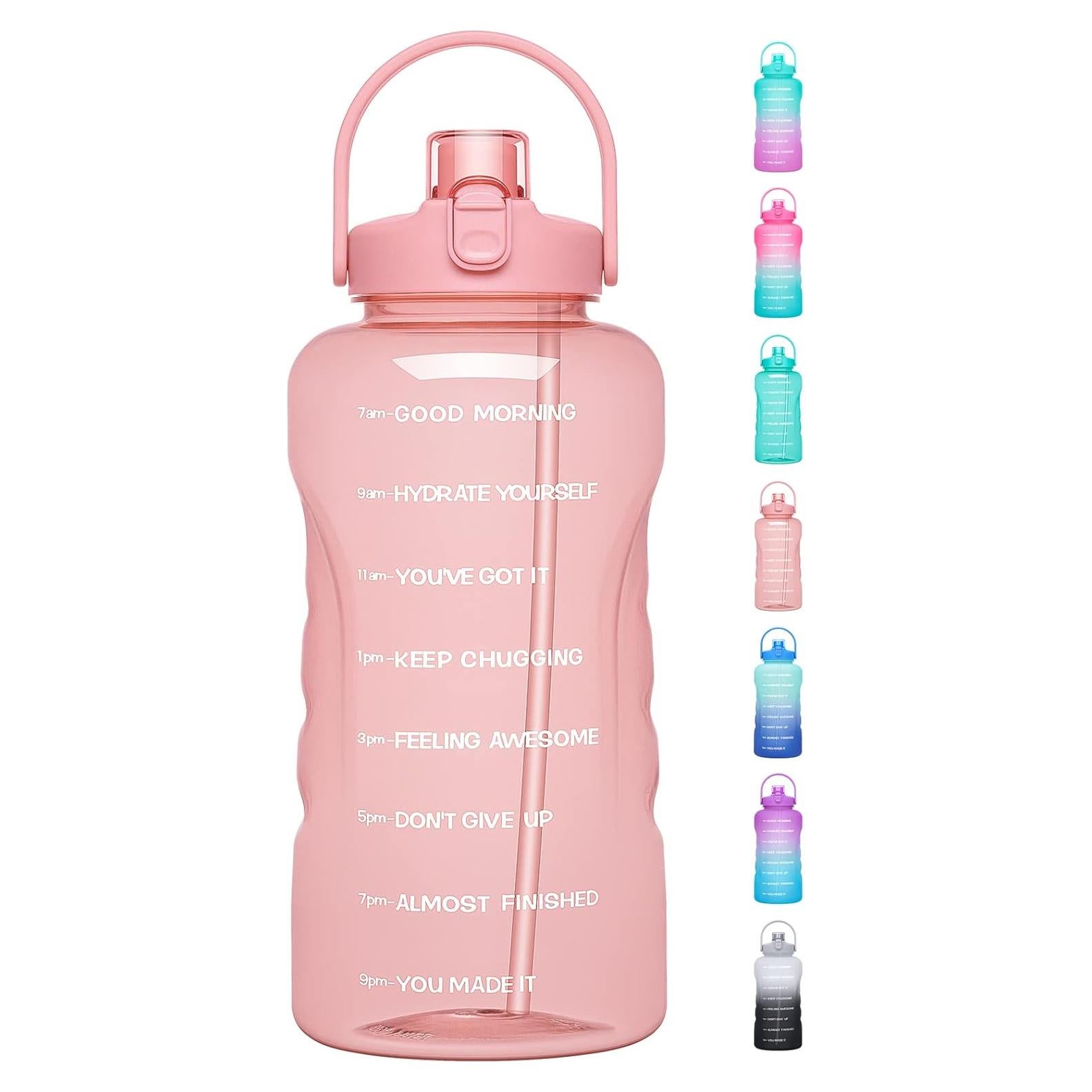 Botella de Agua HydroPal 3.8L con Pajilla y Horarios Motivacionales