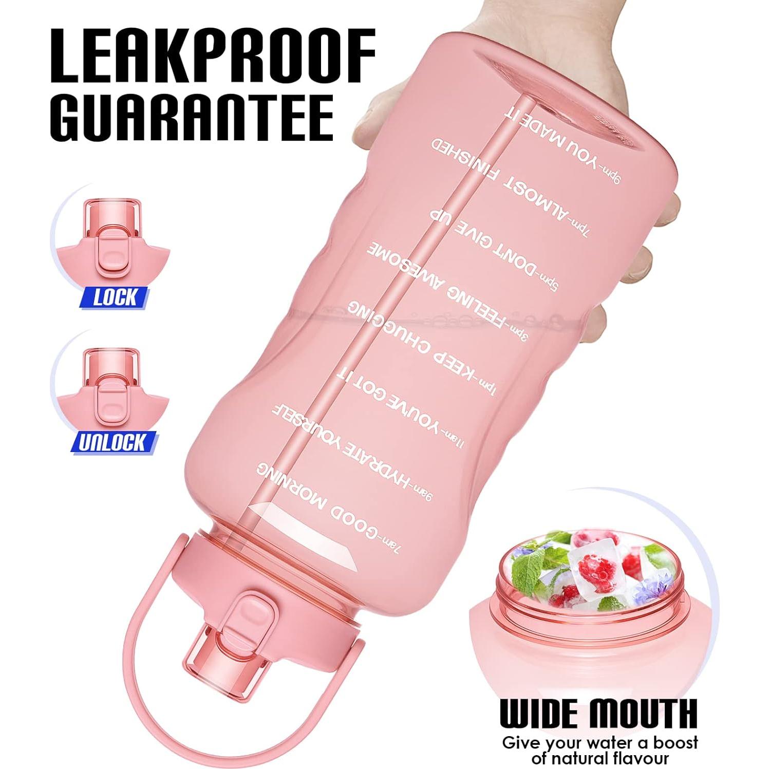 Botella de Agua HydroPal 3.8L con Pajilla y Horarios Motivacionales