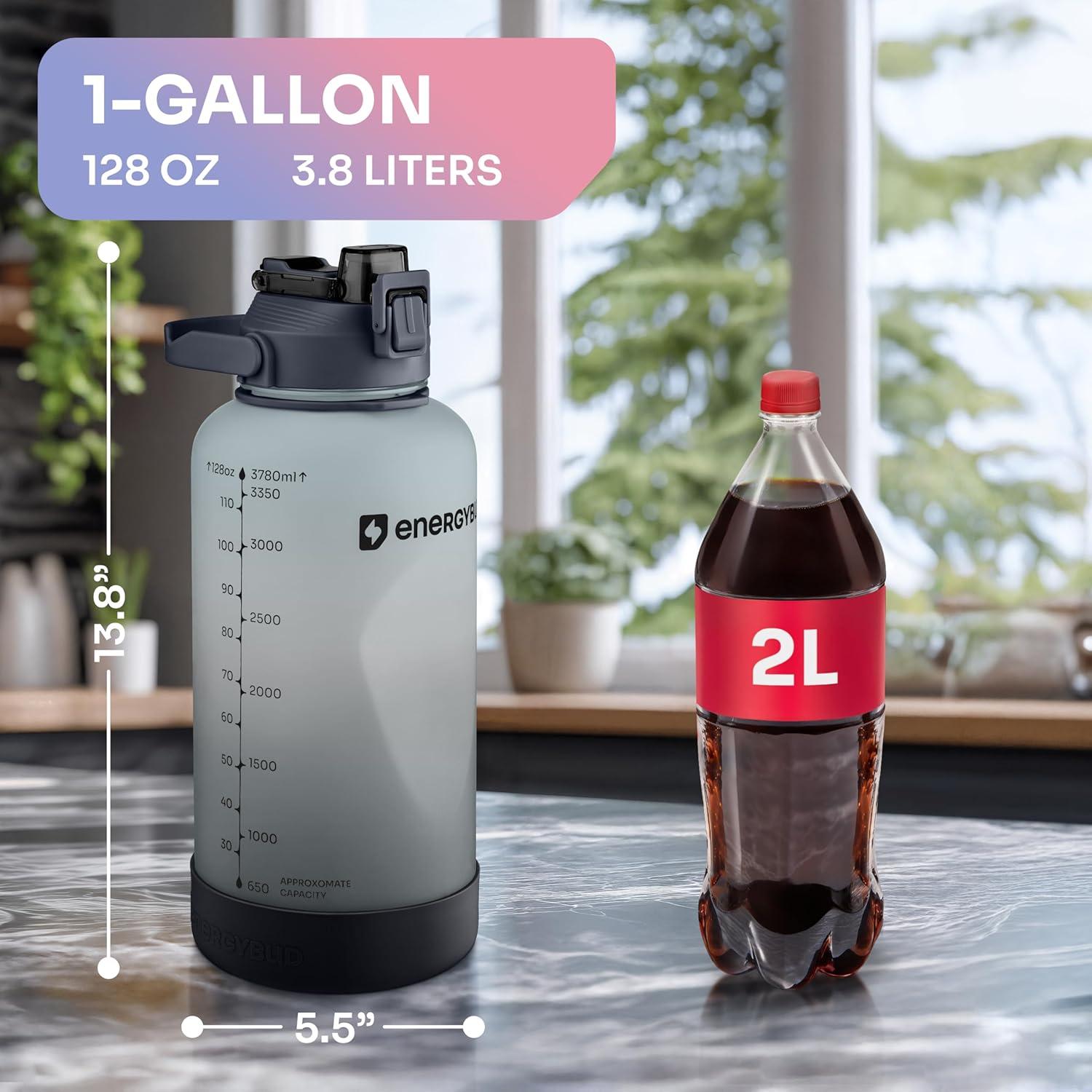 Botella de Agua 1 Galón EnergyBud 3.78L Boca Ancha Apta Lavavajillas