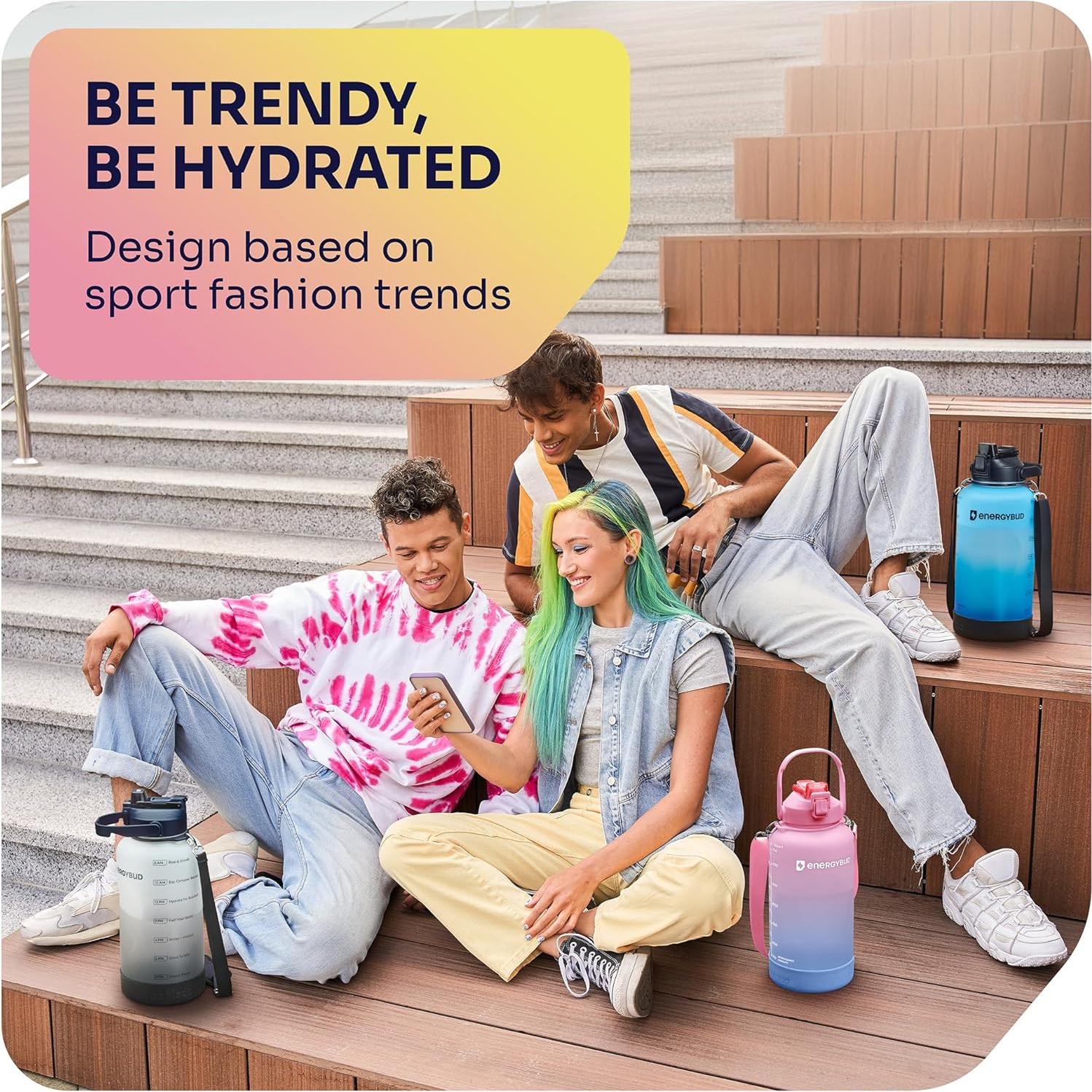 Botella de Agua 1 Galón EnergyBud 3.78L Boca Ancha Apta Lavavajillas