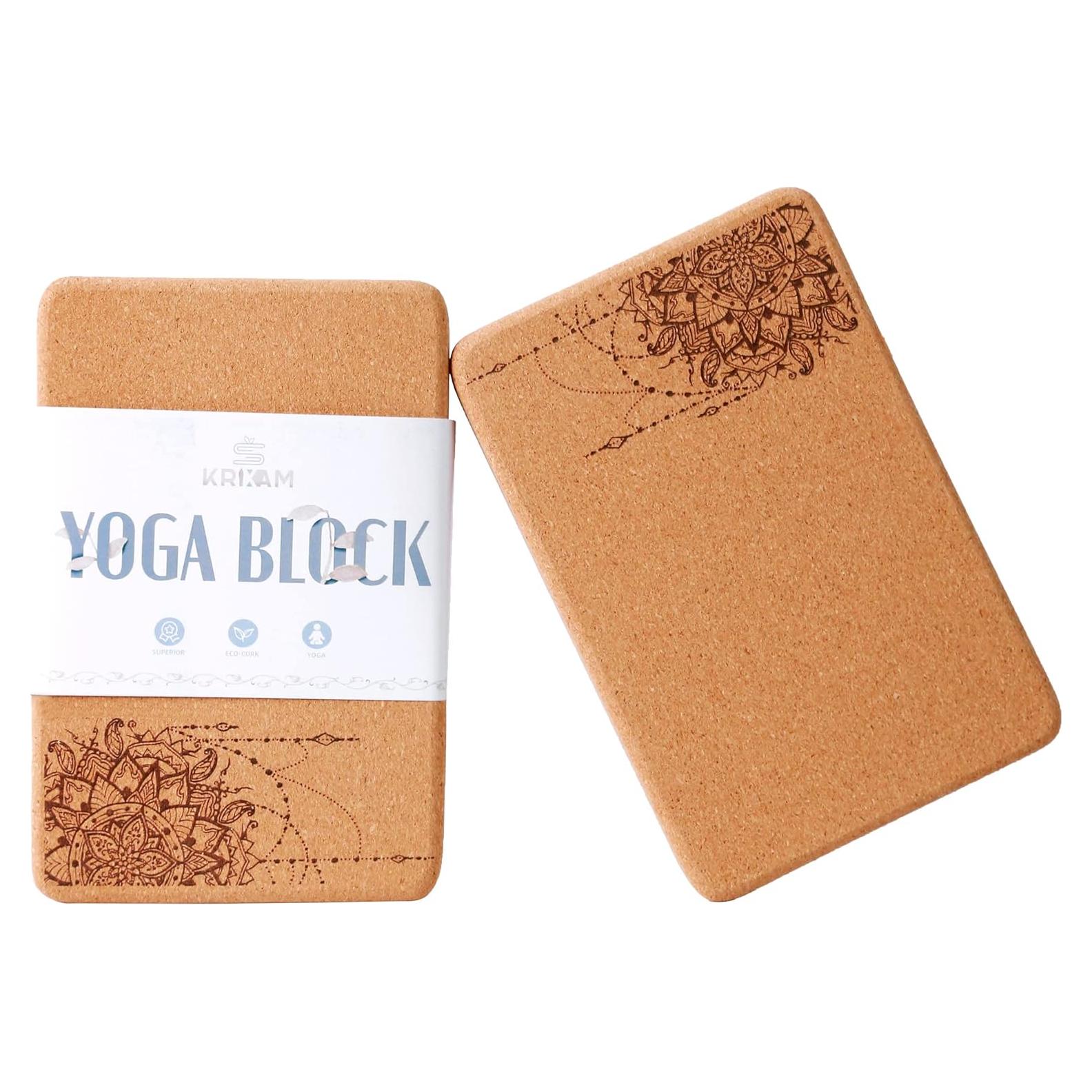 Bloques de Yoga de Corcho KRIXAM Antideslizantes 2 Piezas