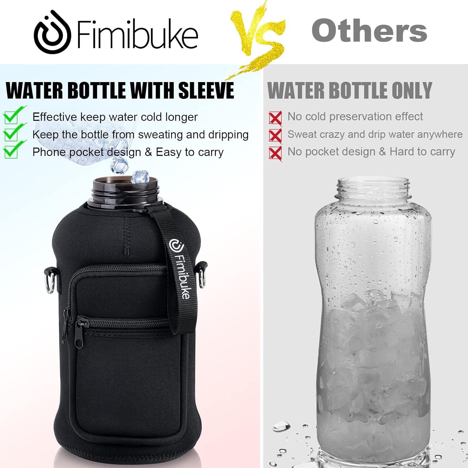 Botella de Agua Fimibuke 1.81L con Funda Neopreno y Popote