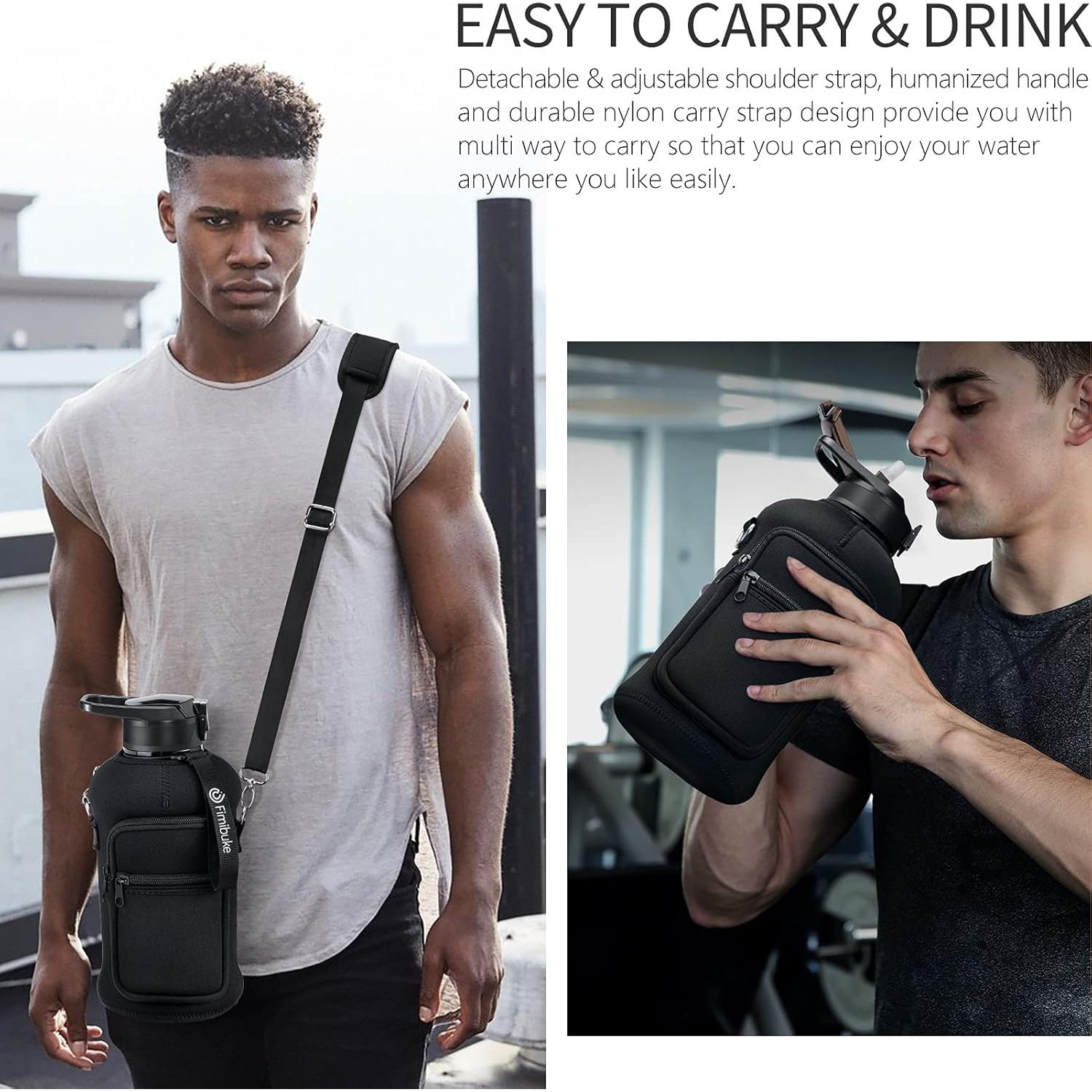 Botella de Agua Fimibuke 1.81L con Funda Neopreno y Popote