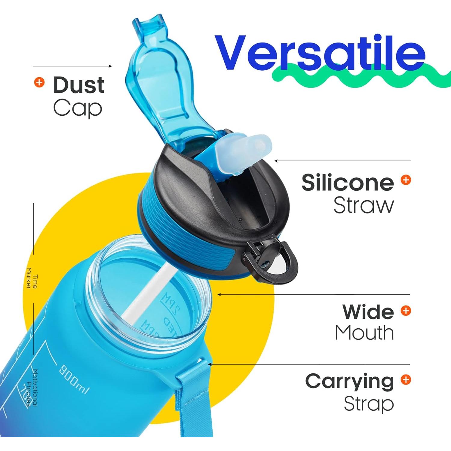 Botella de Agua Giotto 0.95L a Prueba de Fugas con Pajilla