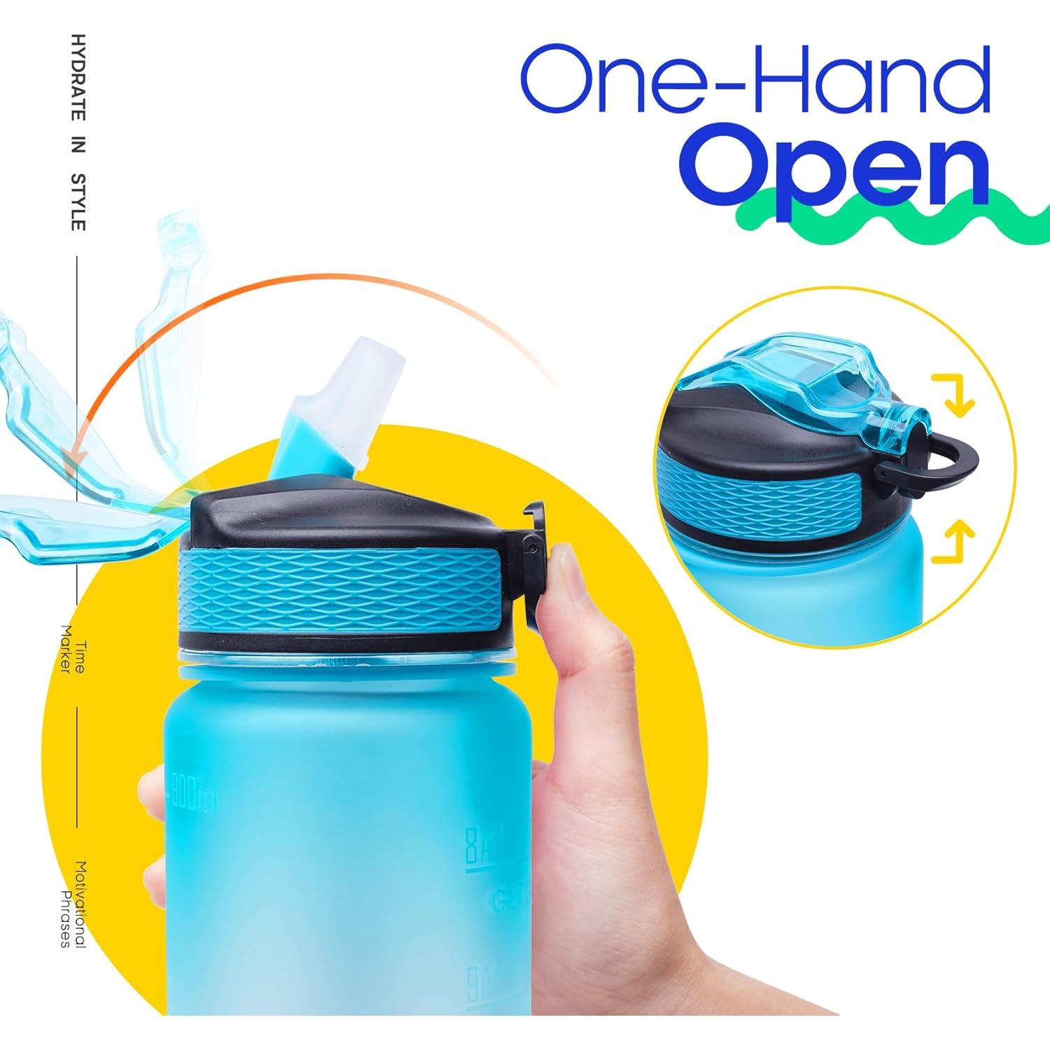 Botella de Agua Giotto 0.95L a Prueba de Fugas con Pajilla