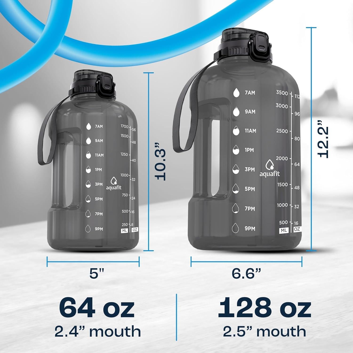 Botella de Agua AQUAFIT 64 oz con Pajilla y Asa - BPA Free