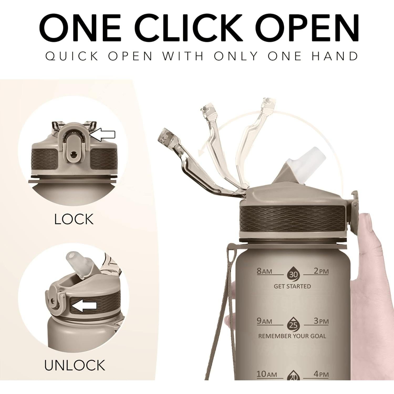 Botella de Agua Newfad 0.95L con Pajilla y Funda Antifugas