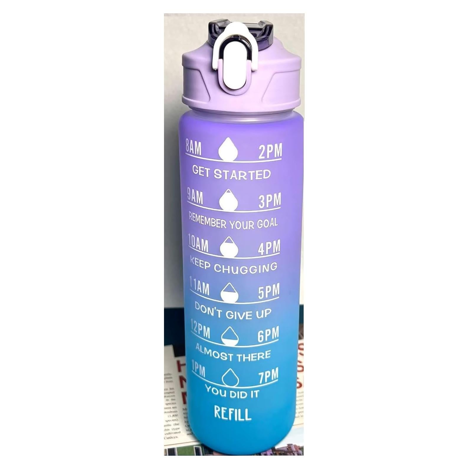 Botella de Agua Motivacional Genérica 900ml Gradiente BPA Libre