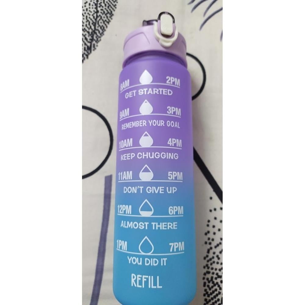 Botella de Agua Motivacional Genérica 900ml Gradiente BPA Libre