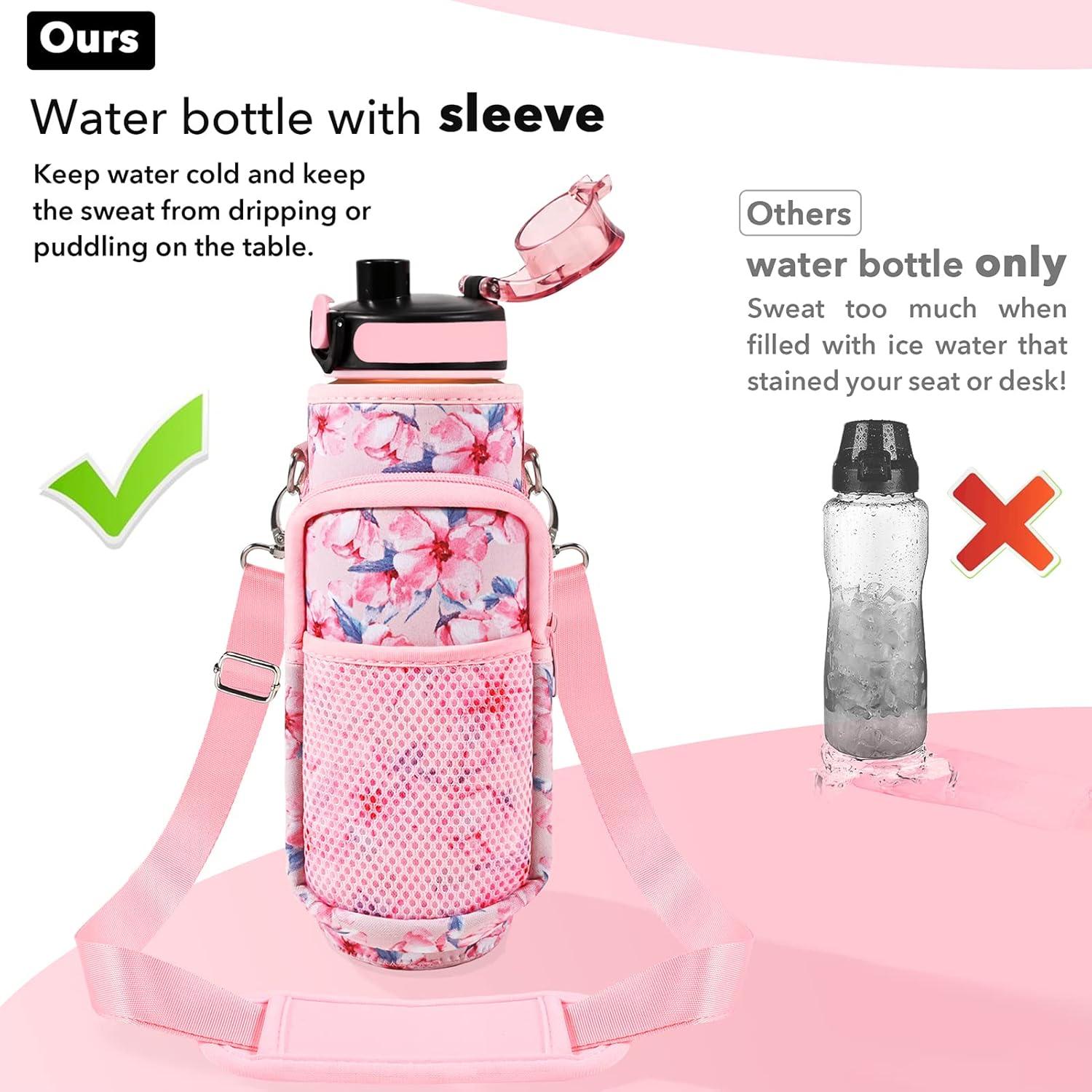 Botella de Agua Reutilizable Newfad 0.95L con Pajilla y Correa