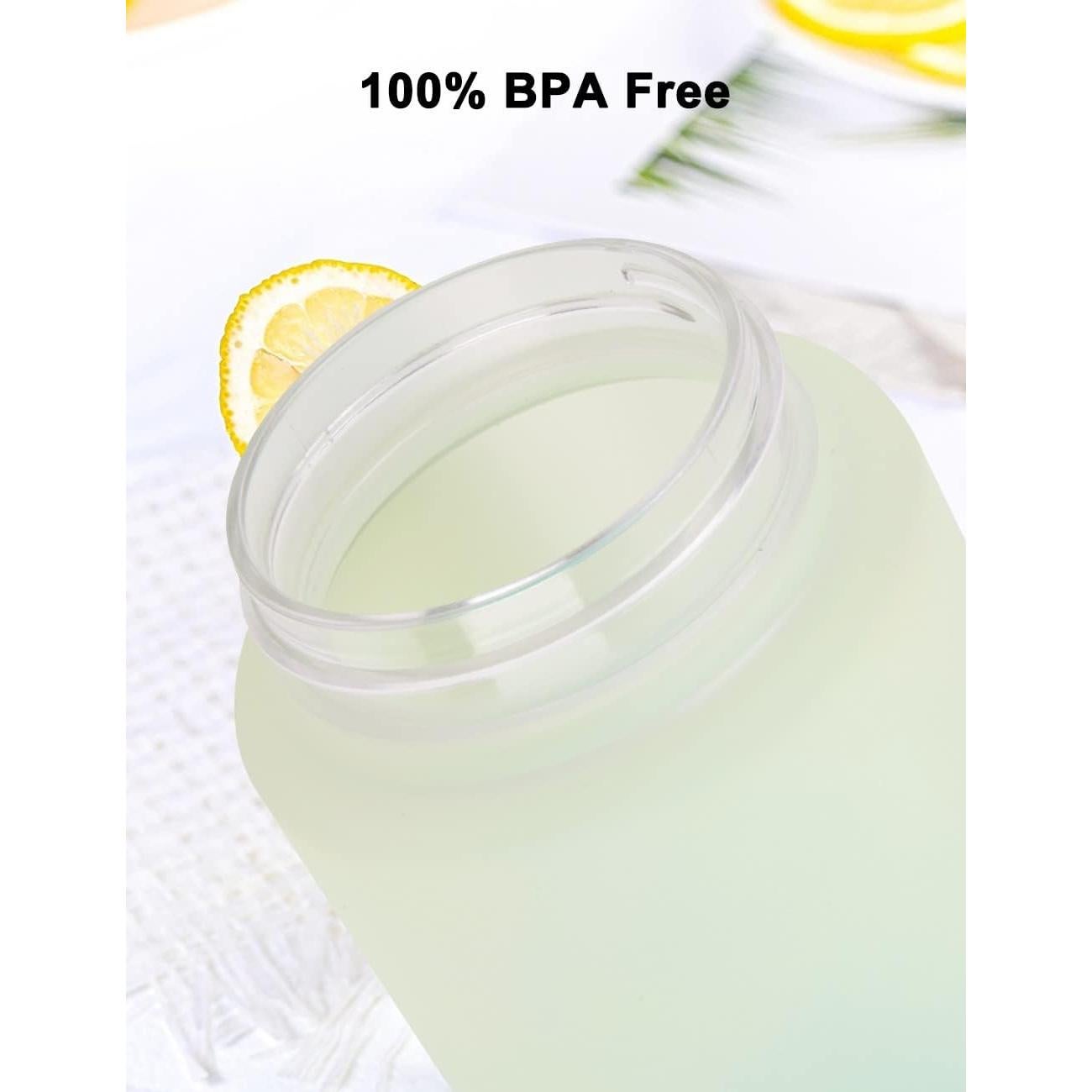 Botella de Agua Motivacional GOX 32oz Libre de BPA Amarillo-Verde