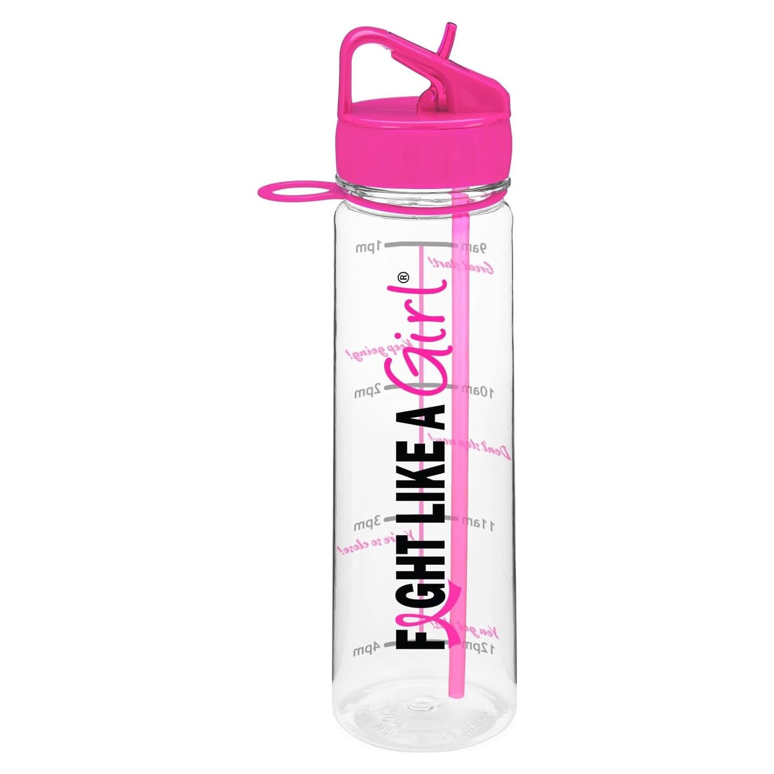 Botella de Agua Motivacional Lucha Como una Chica 30 oz Rosa