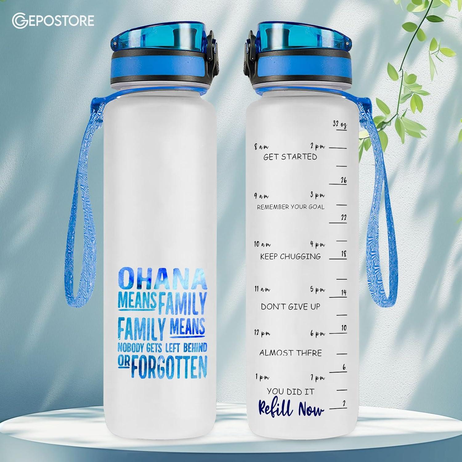 Botella de Agua Aislada GEPOSTORE 0.95L con Marcador de Tiempo