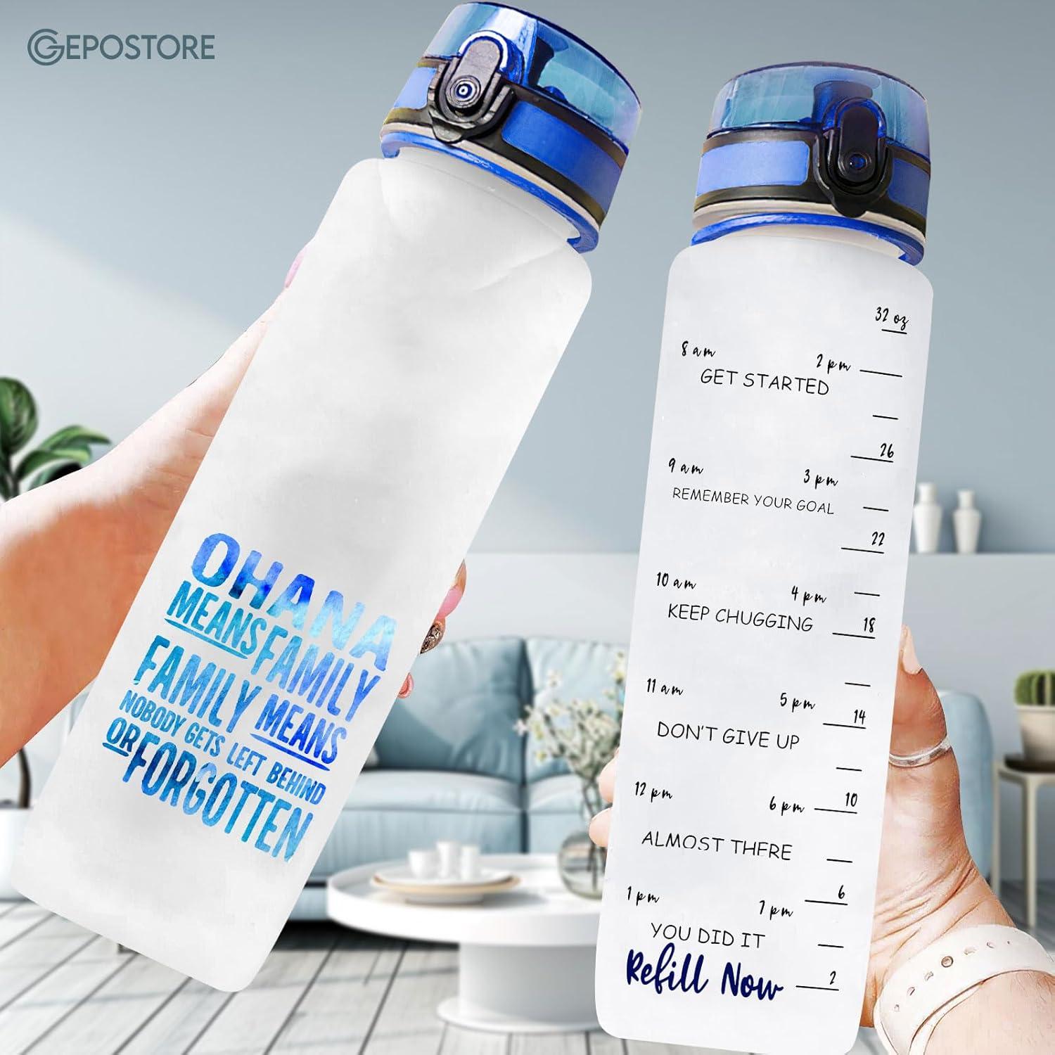 Botella de Agua Aislada GEPOSTORE 0.95L con Marcador de Tiempo