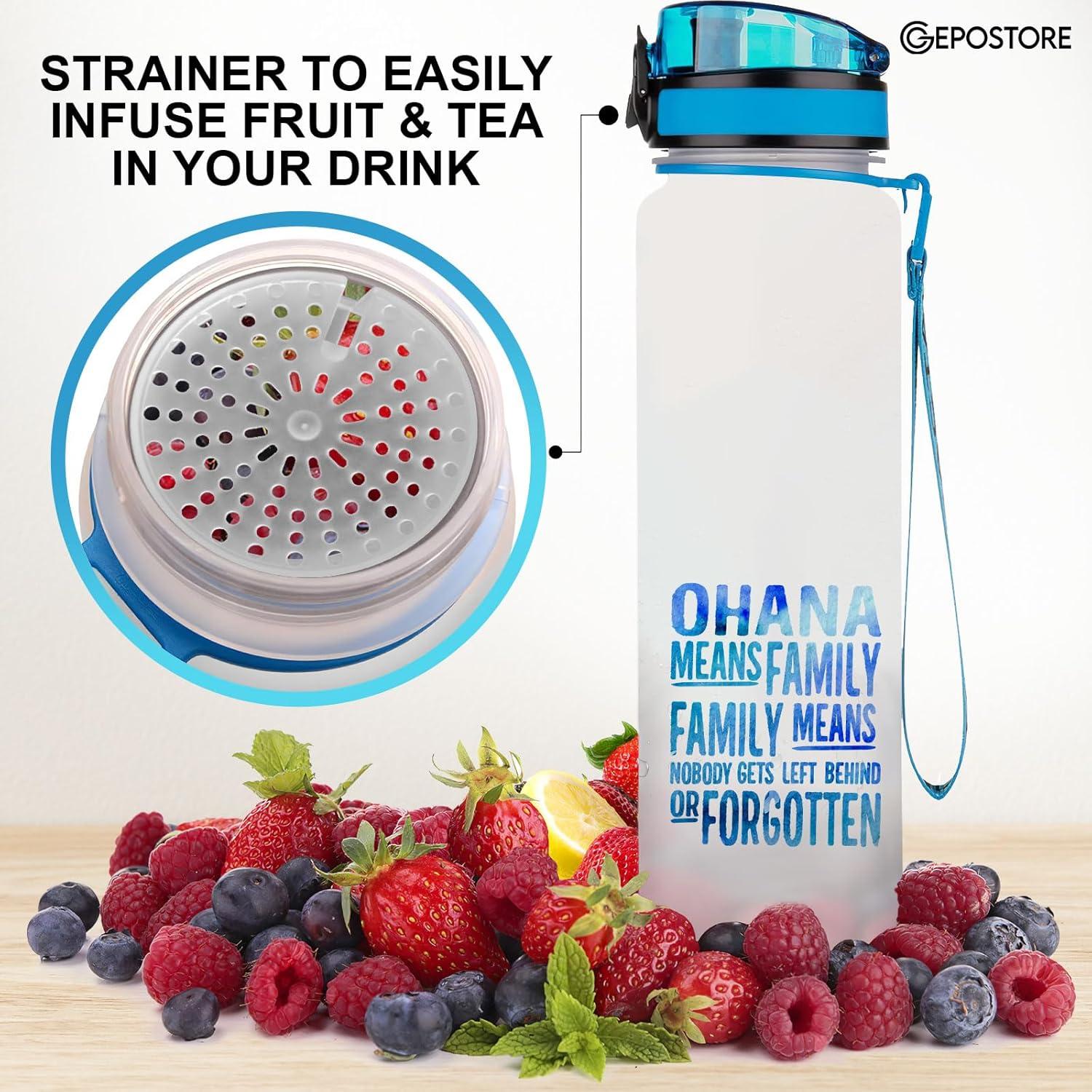 Botella de Agua Aislada GEPOSTORE 0.95L con Marcador de Tiempo