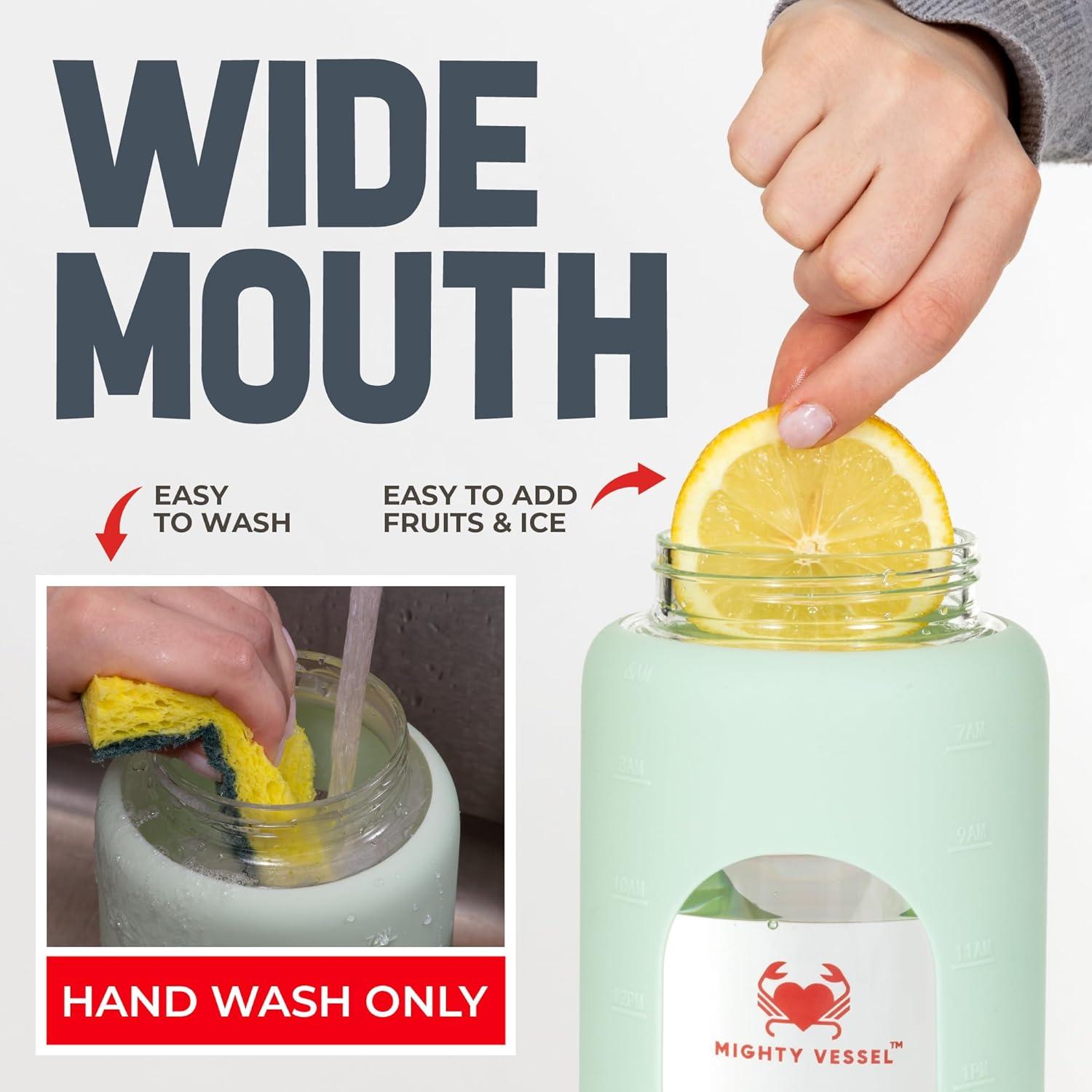 Botella de Agua de Vidrio 2L MIGHTY VESSEL con Pajilla Verde