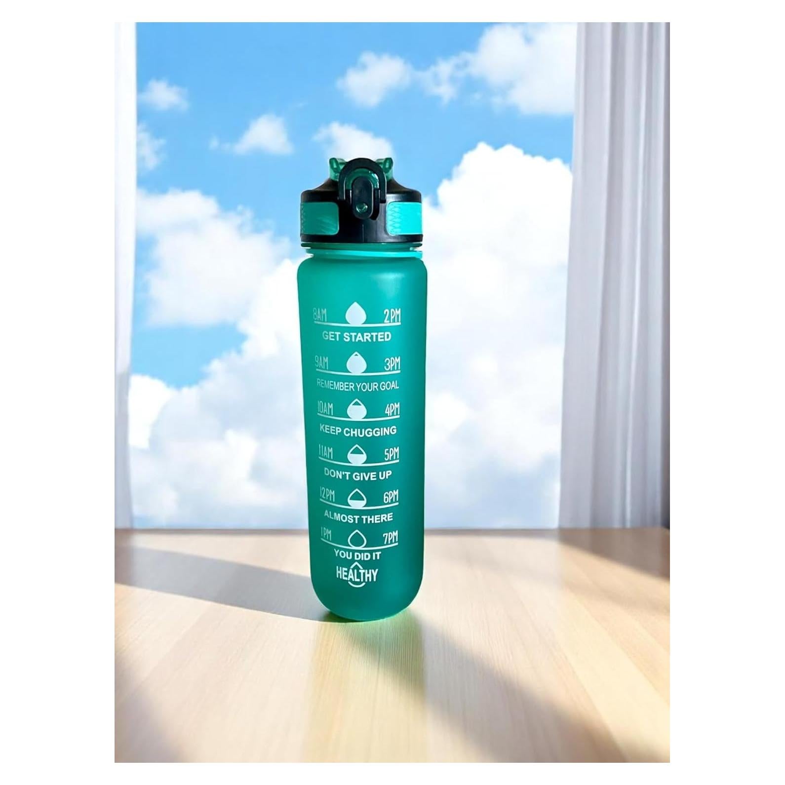 Botella de Agua Deportiva Genérica 900ml Motivacional Verde