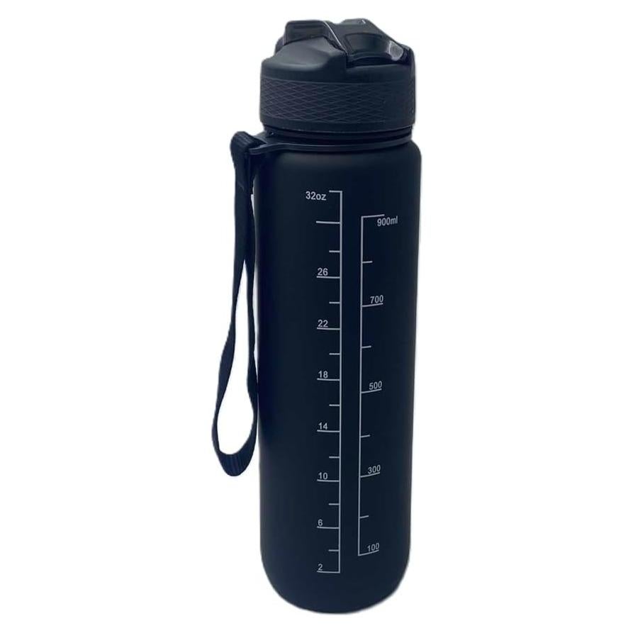 Botella de Agua Reutilizable Healthaccessories 1L Motivacional Negra