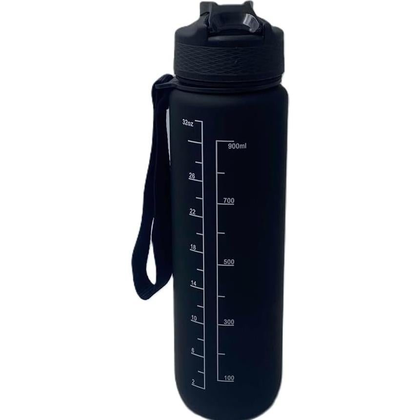 Botella de Agua Reutilizable Healthaccessories 1L Motivacional Negra