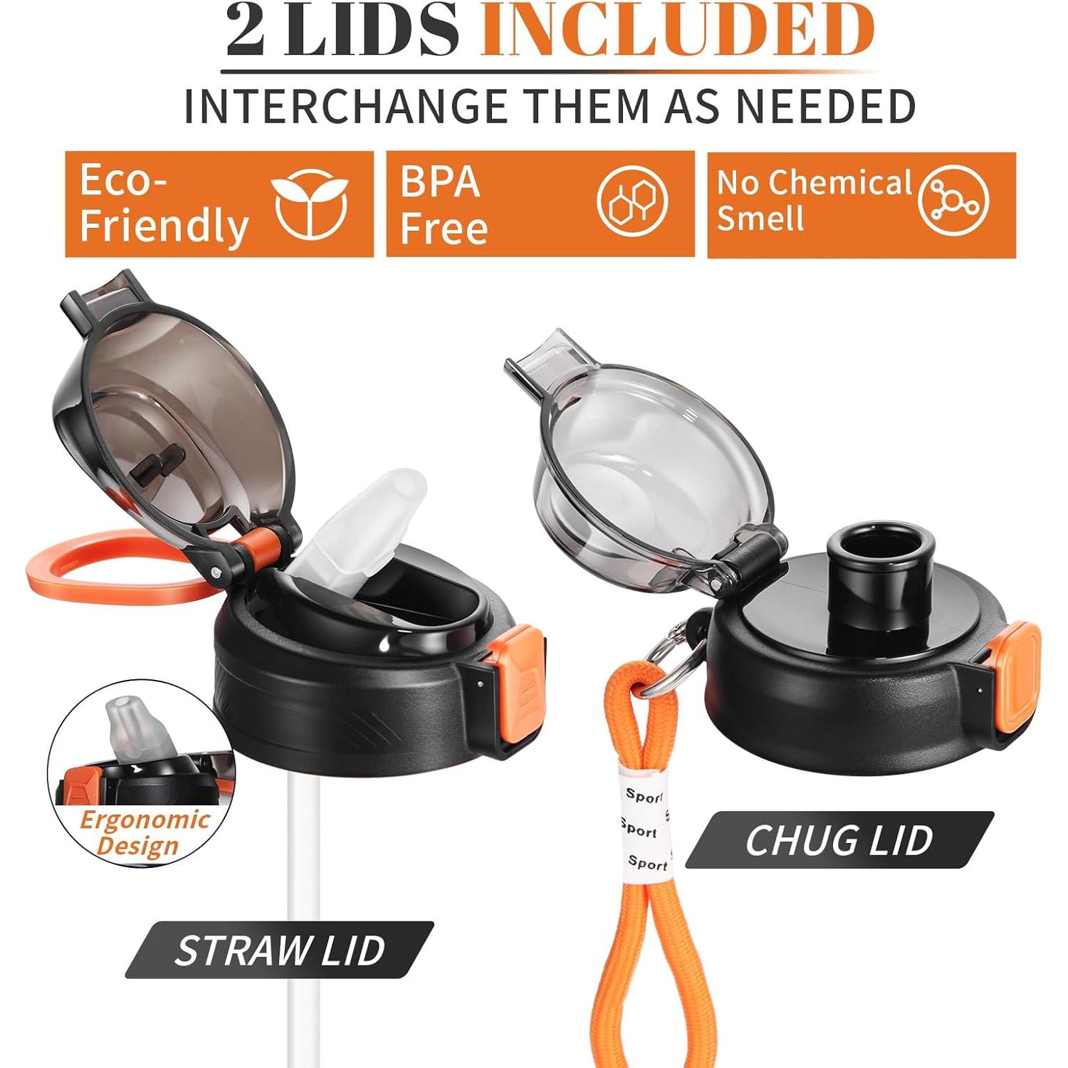 Botella de Agua de 1 Galón Feeljuly con Pajilla y Marcadores