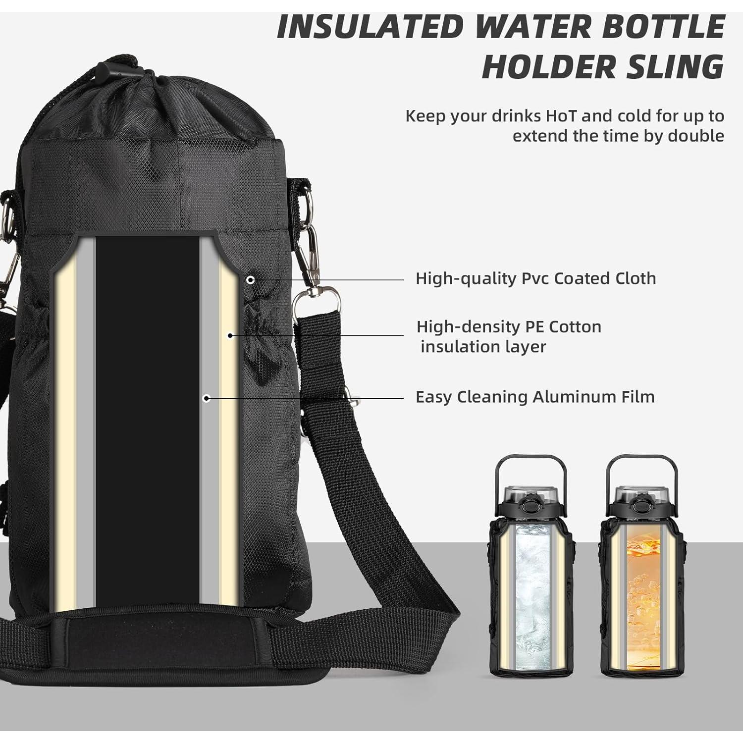 Botella de Agua de Vidrio Chunmo 2L con Popote y Funda