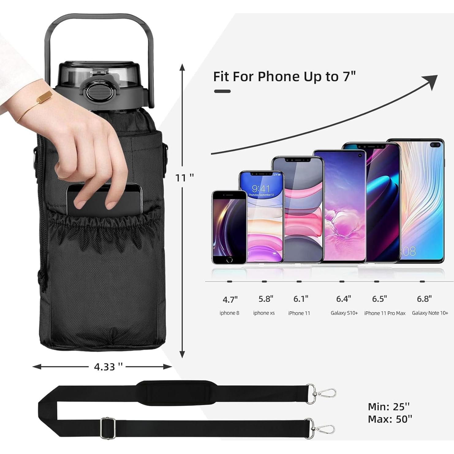 Botella de Agua de Vidrio Chunmo 2L con Popote y Funda