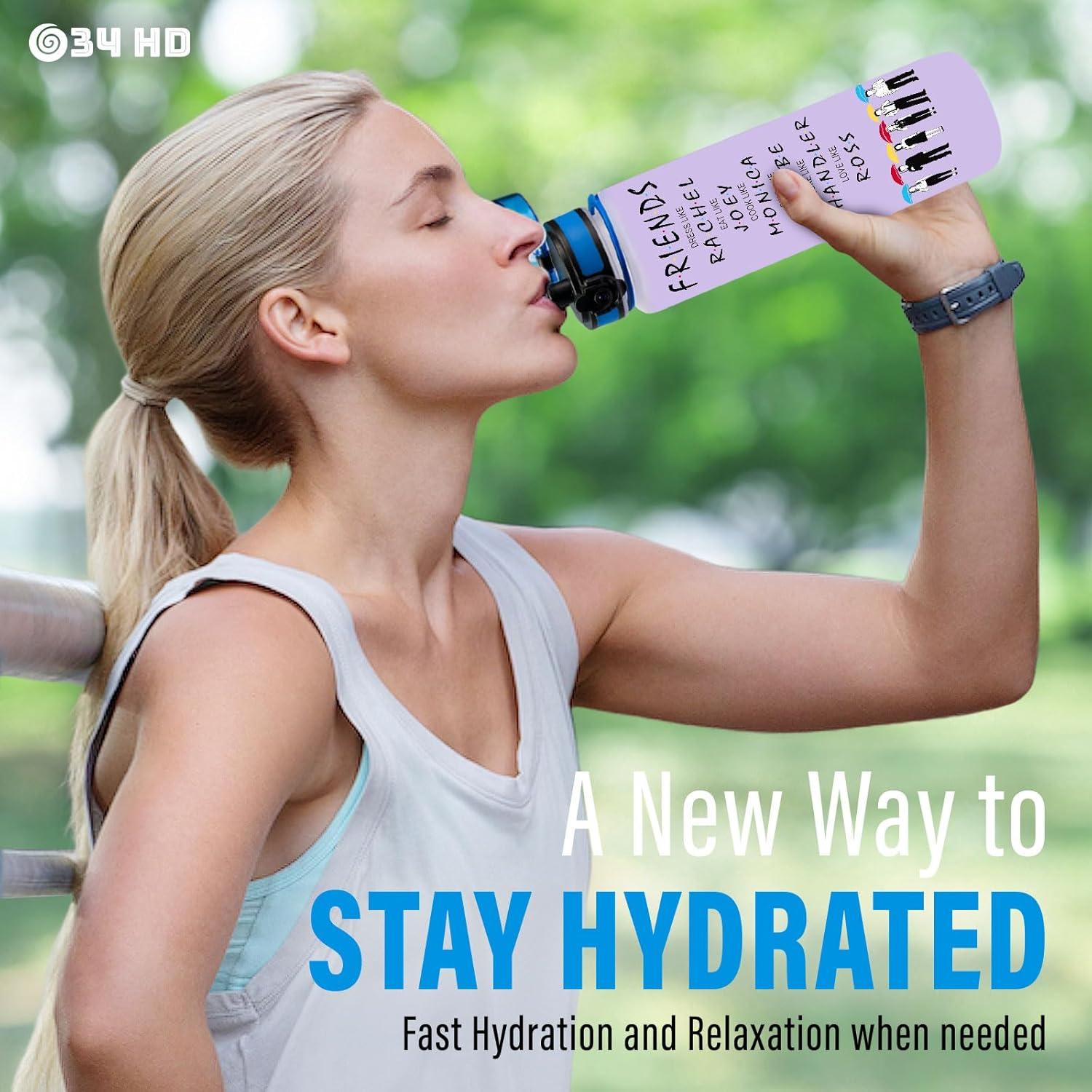 Botella de Agua Motivacional 34HD 1L con Marcador de Tiempo