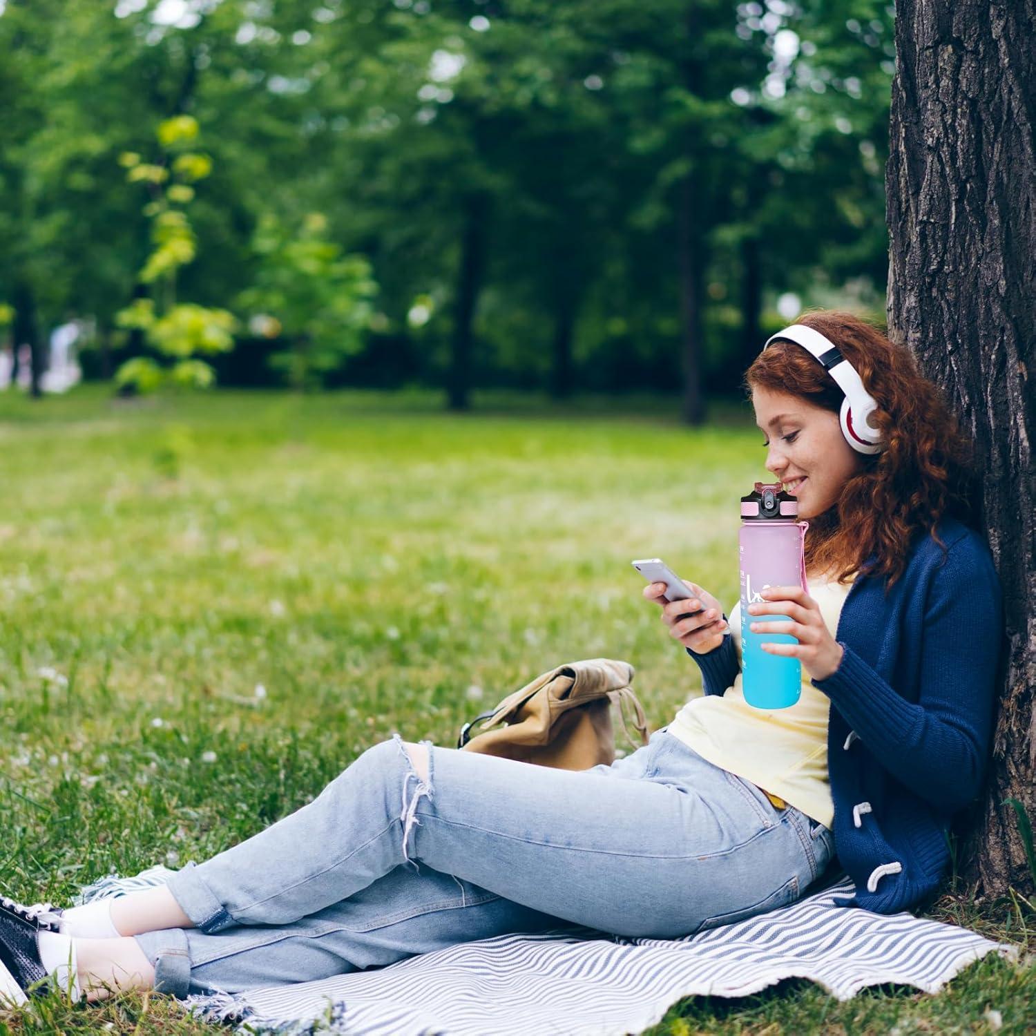 Botella de Agua Deportiva Fenmshairy 0.95L Perro Dachshund